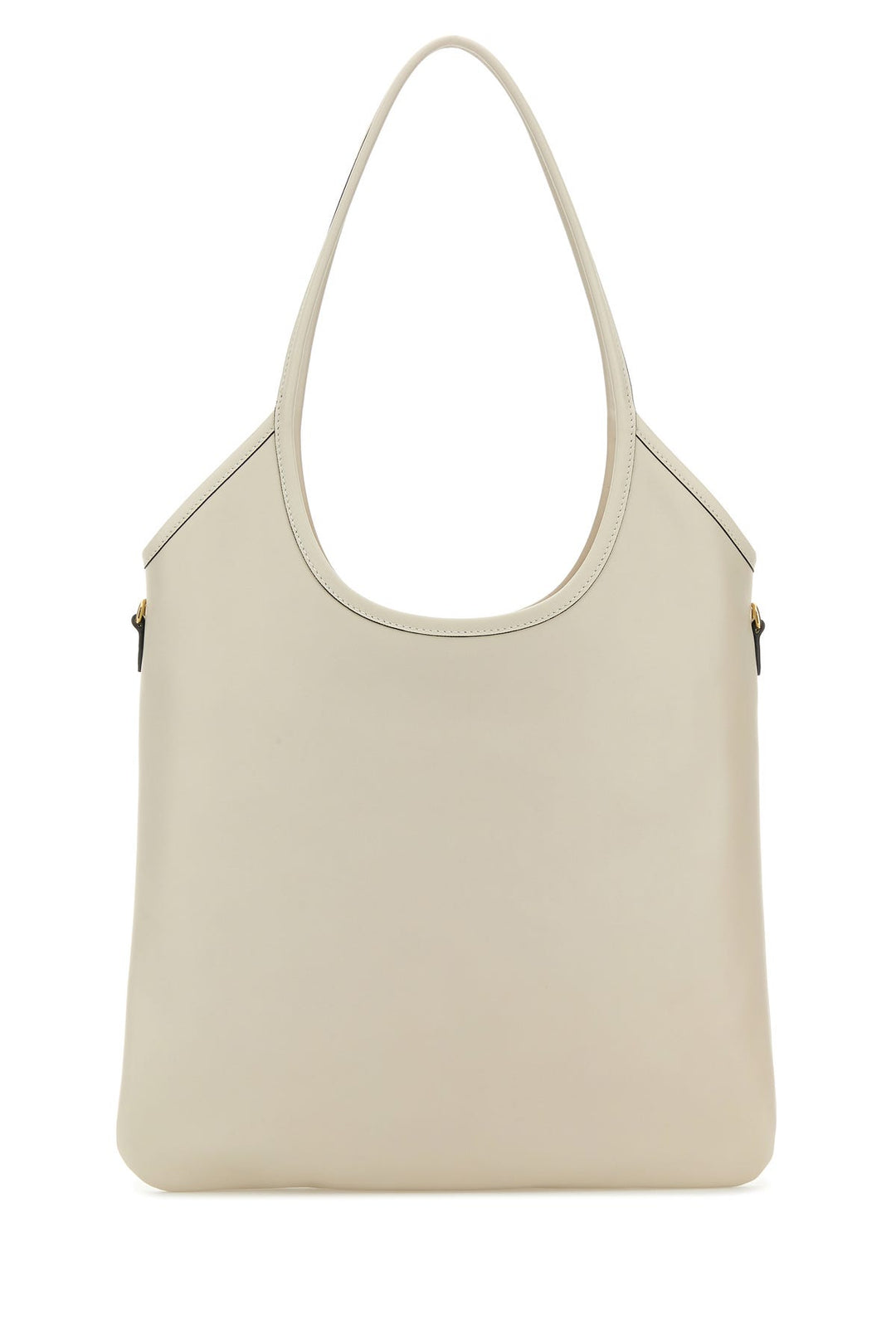 Chalk leather shopping bag