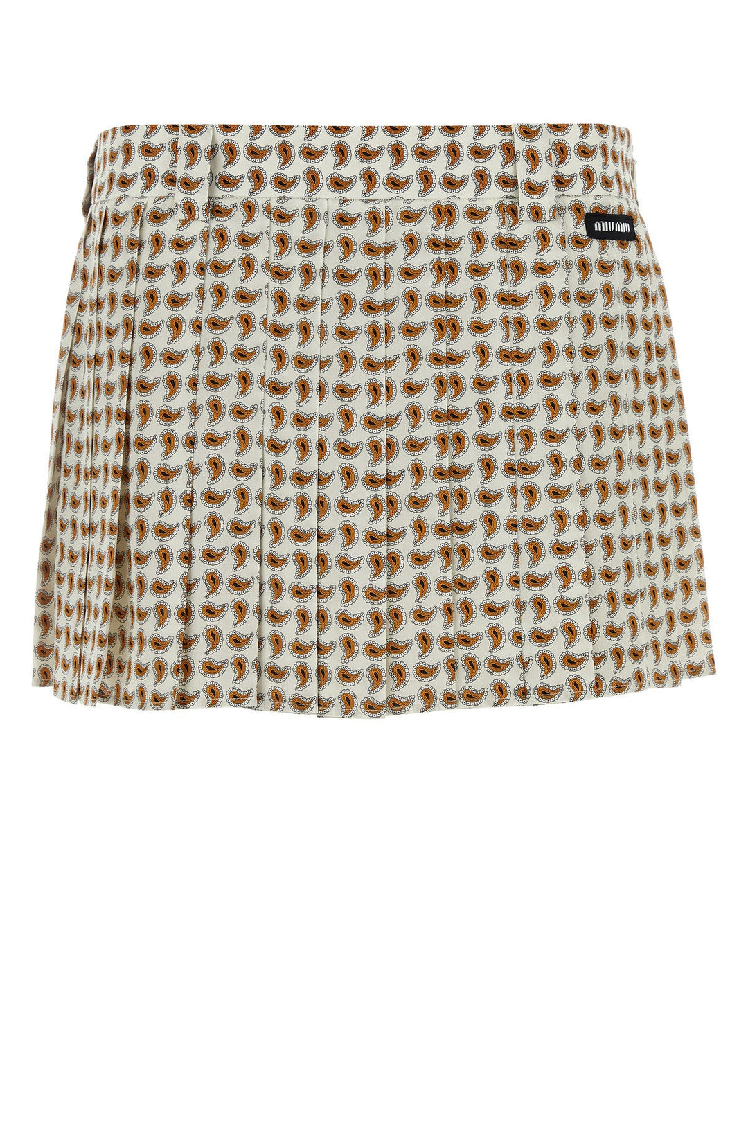 Printed silk mini skirt