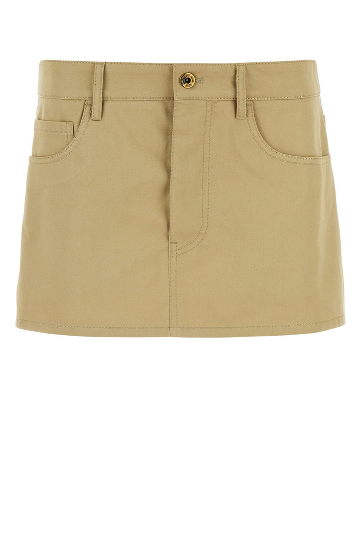 Camel cotton mini skirt