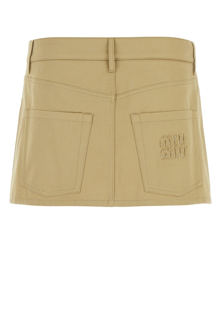 Camel cotton mini skirt