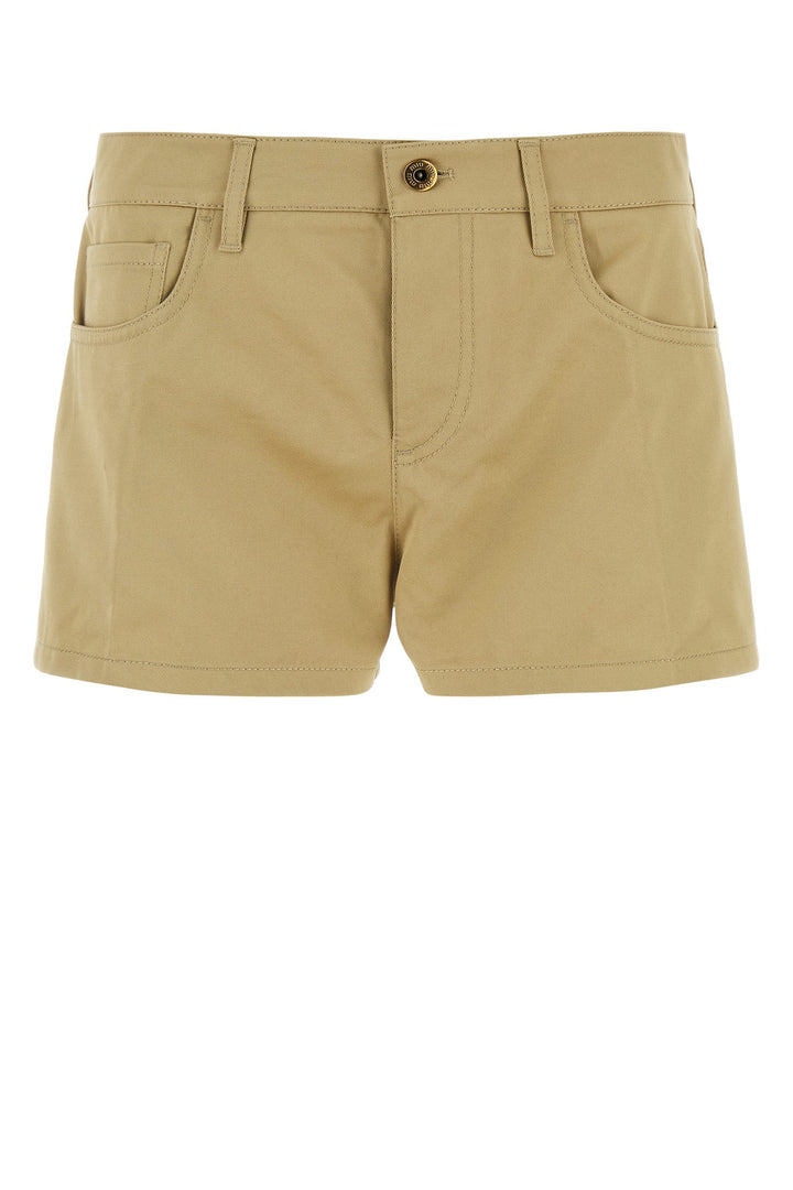 Camel cotton shorts