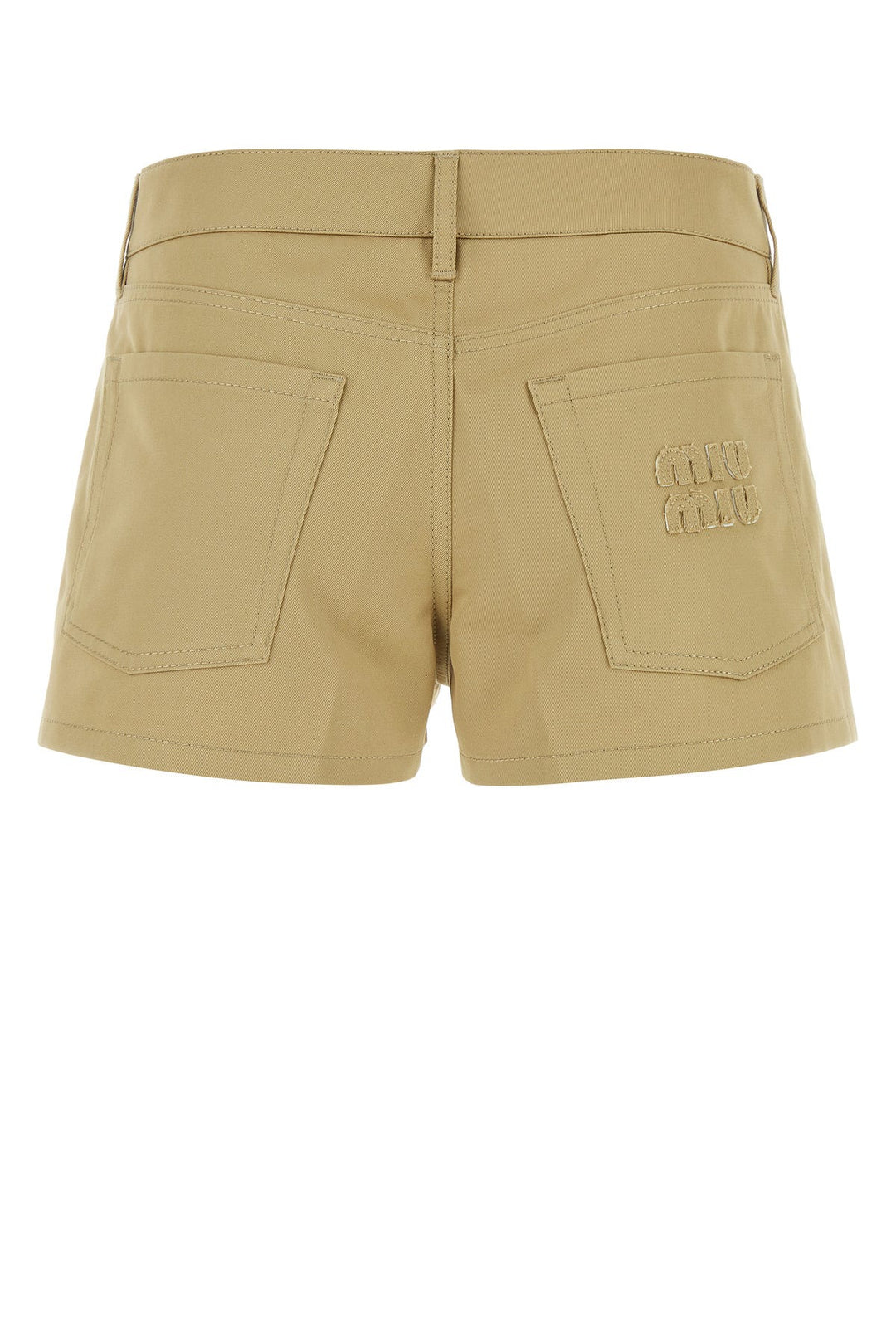 Camel cotton shorts