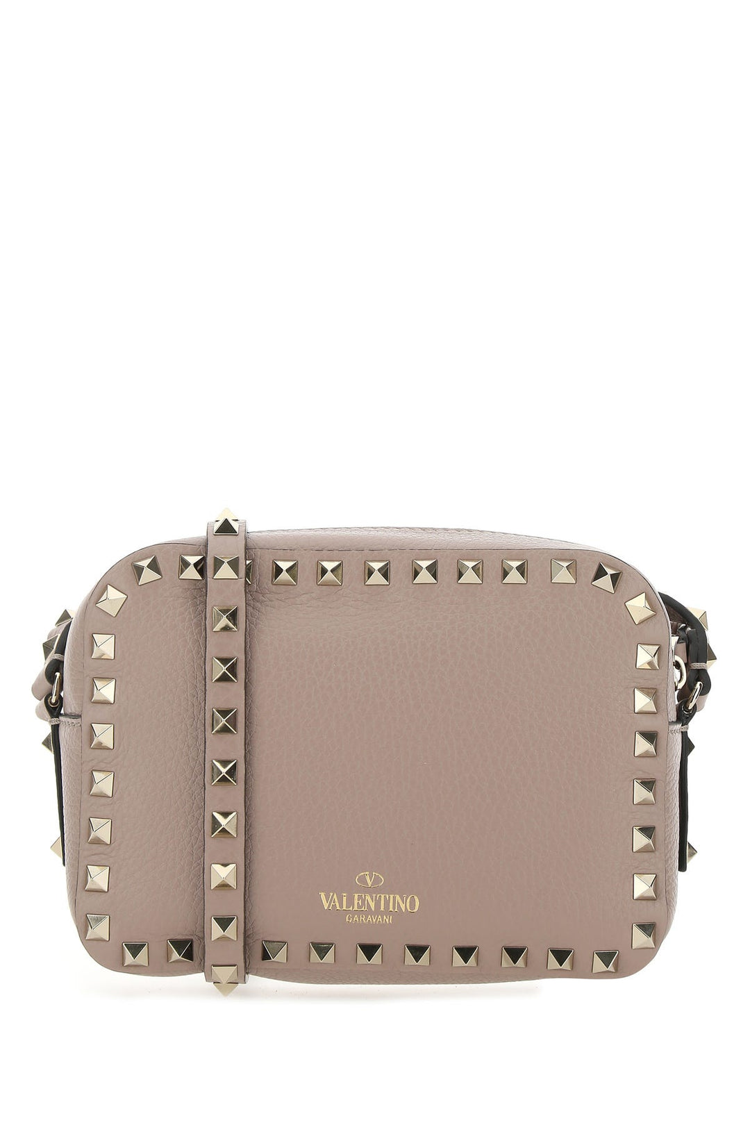 Antiqued pink leather Rockstud crossbody bag