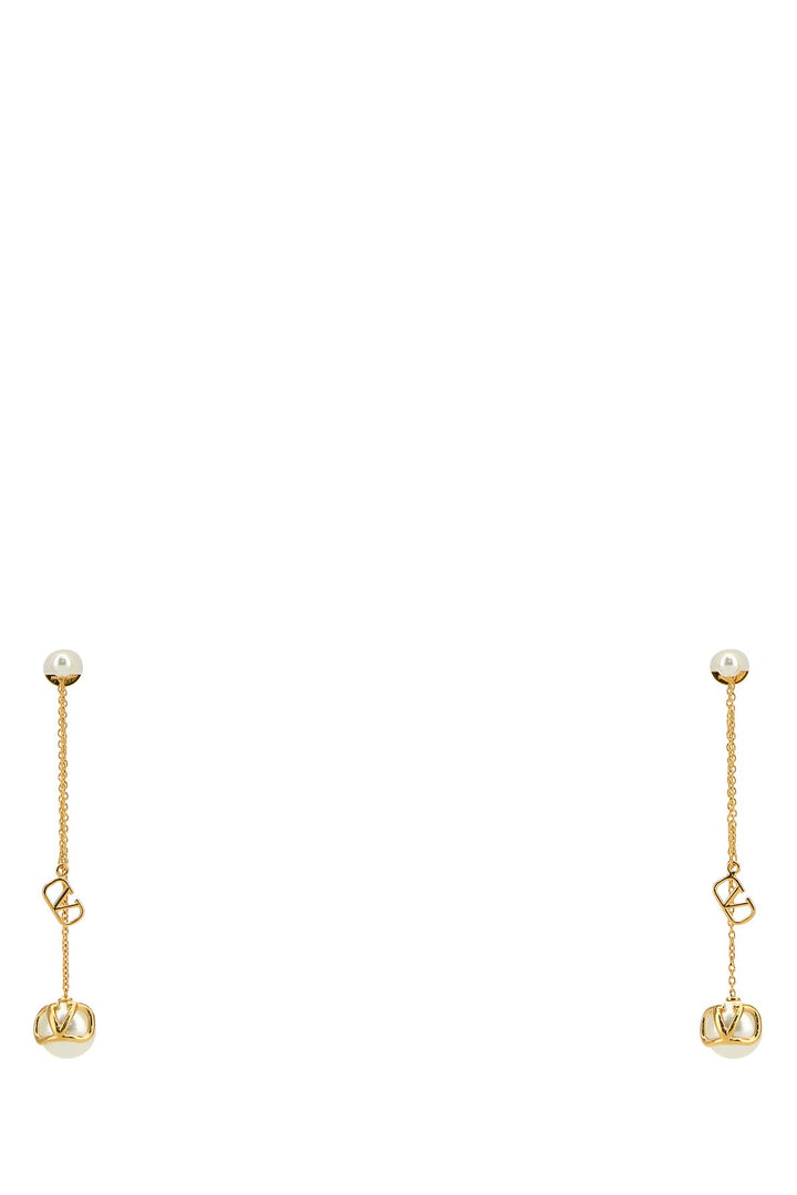 Gold metal VLogo Signature earrings