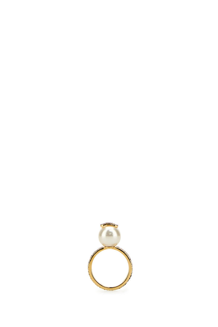 Gold metal VLogo Signature ring