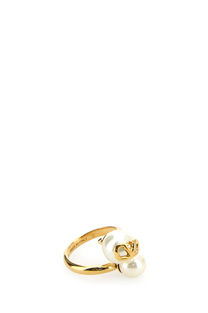 Gold metal VLogo Signature ring