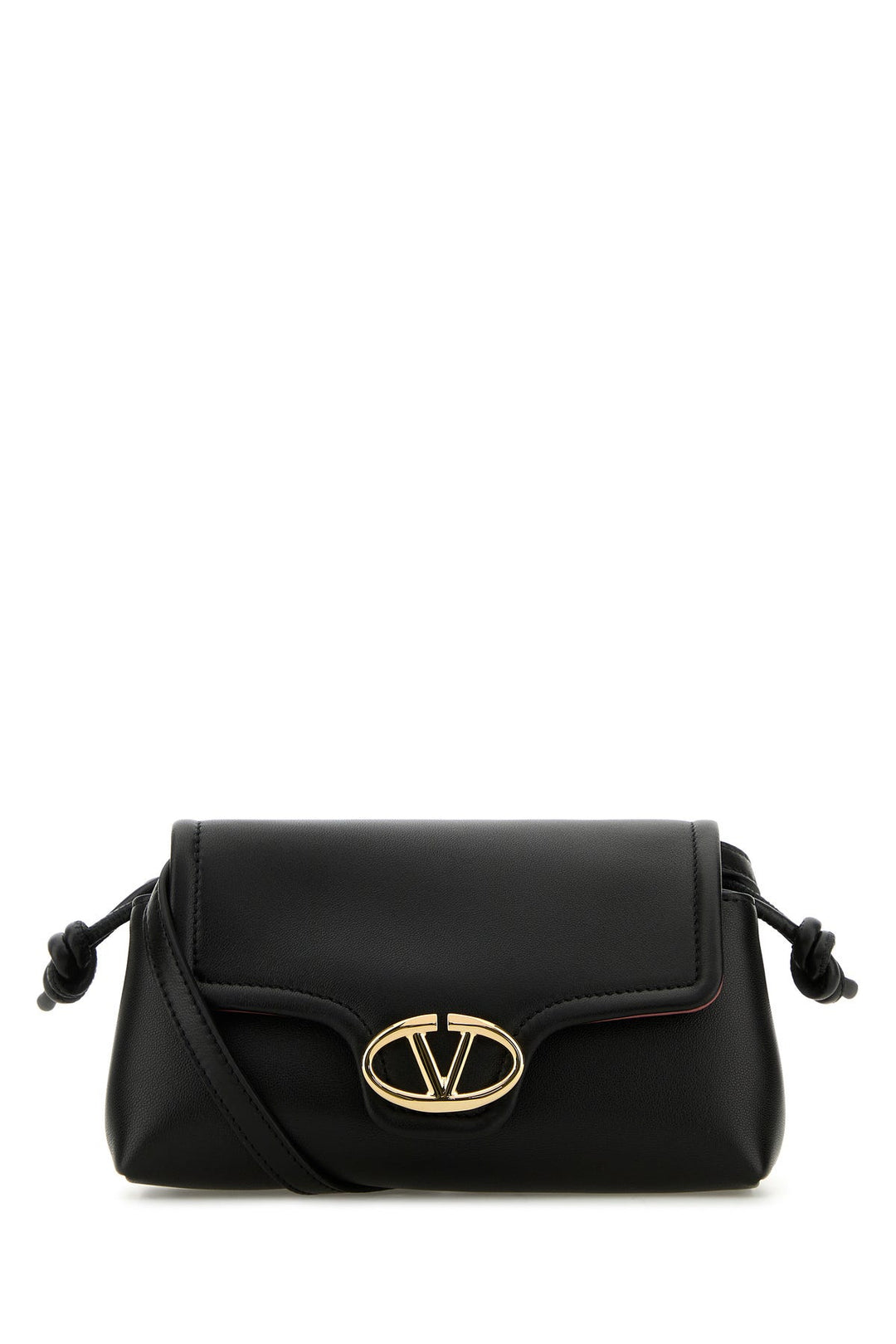 Black leather VLogo crossbody bag