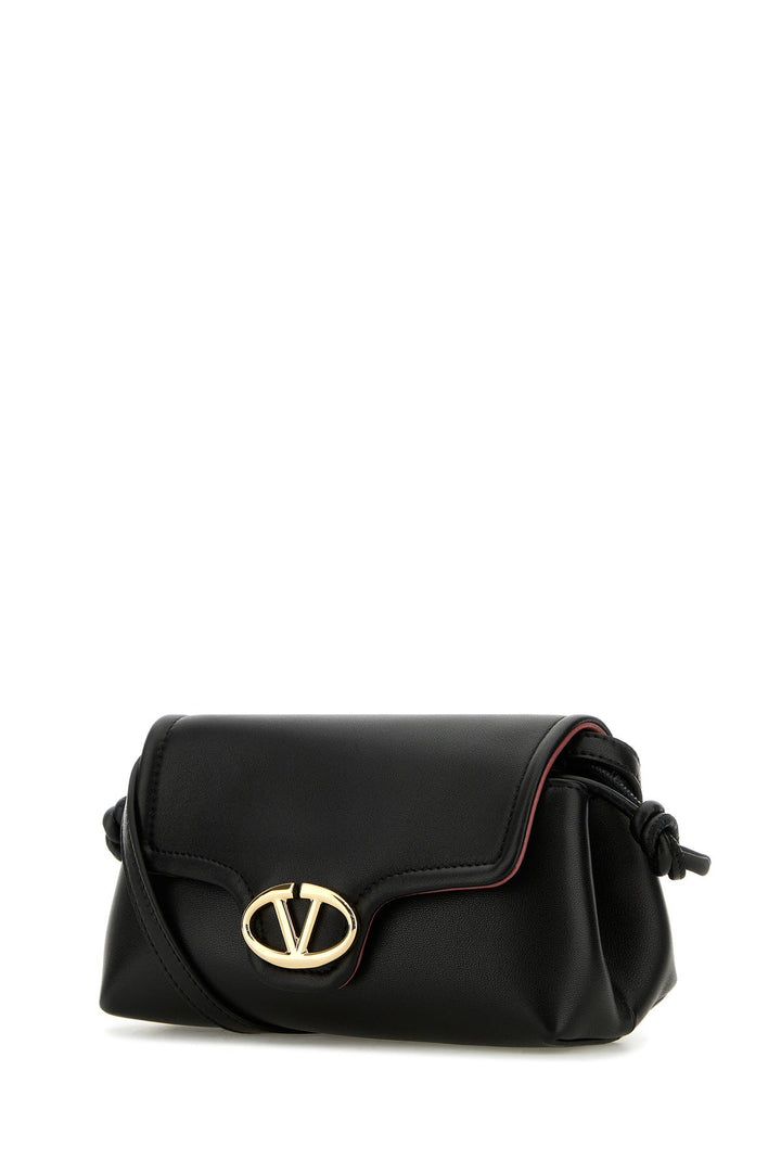 Black leather VLogo crossbody bag