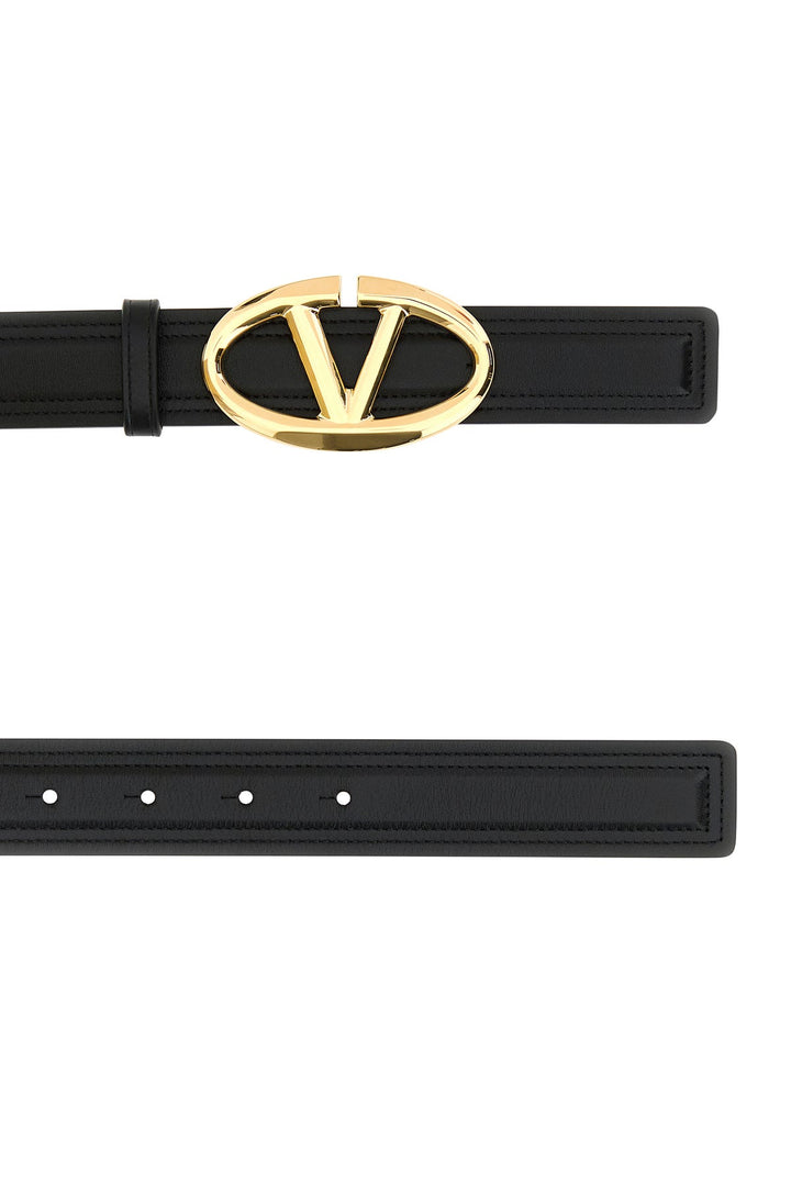 Black leather reversible belt