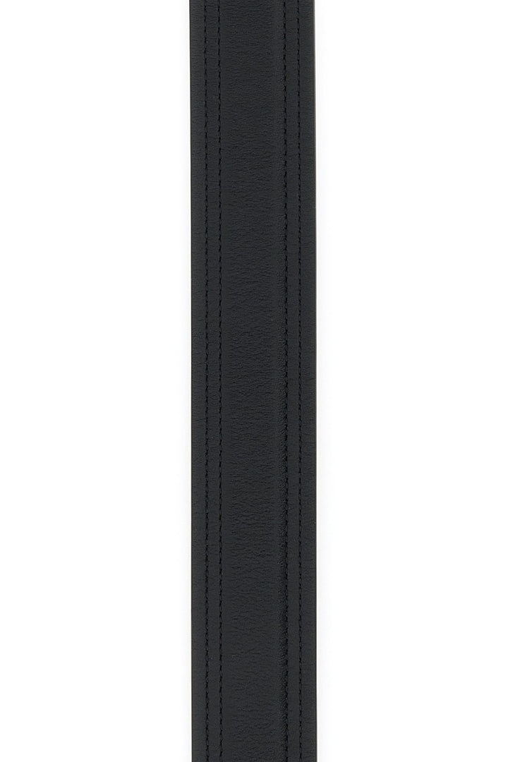 Black leather reversible belt