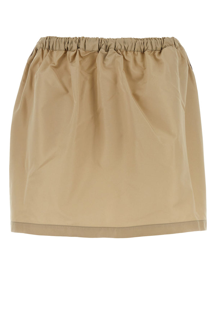 Cappuccino tech fabric mini skirt