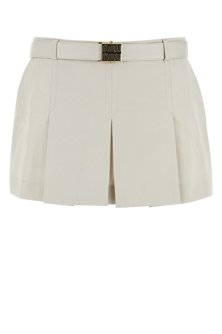 Sand gabardine mini skirt