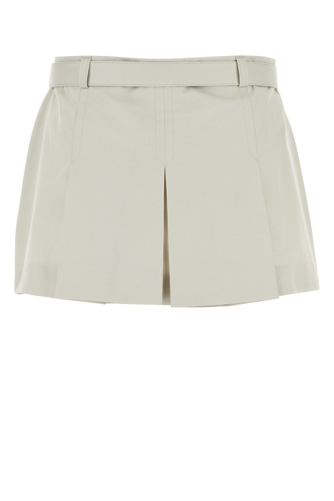 Sand gabardine mini skirt