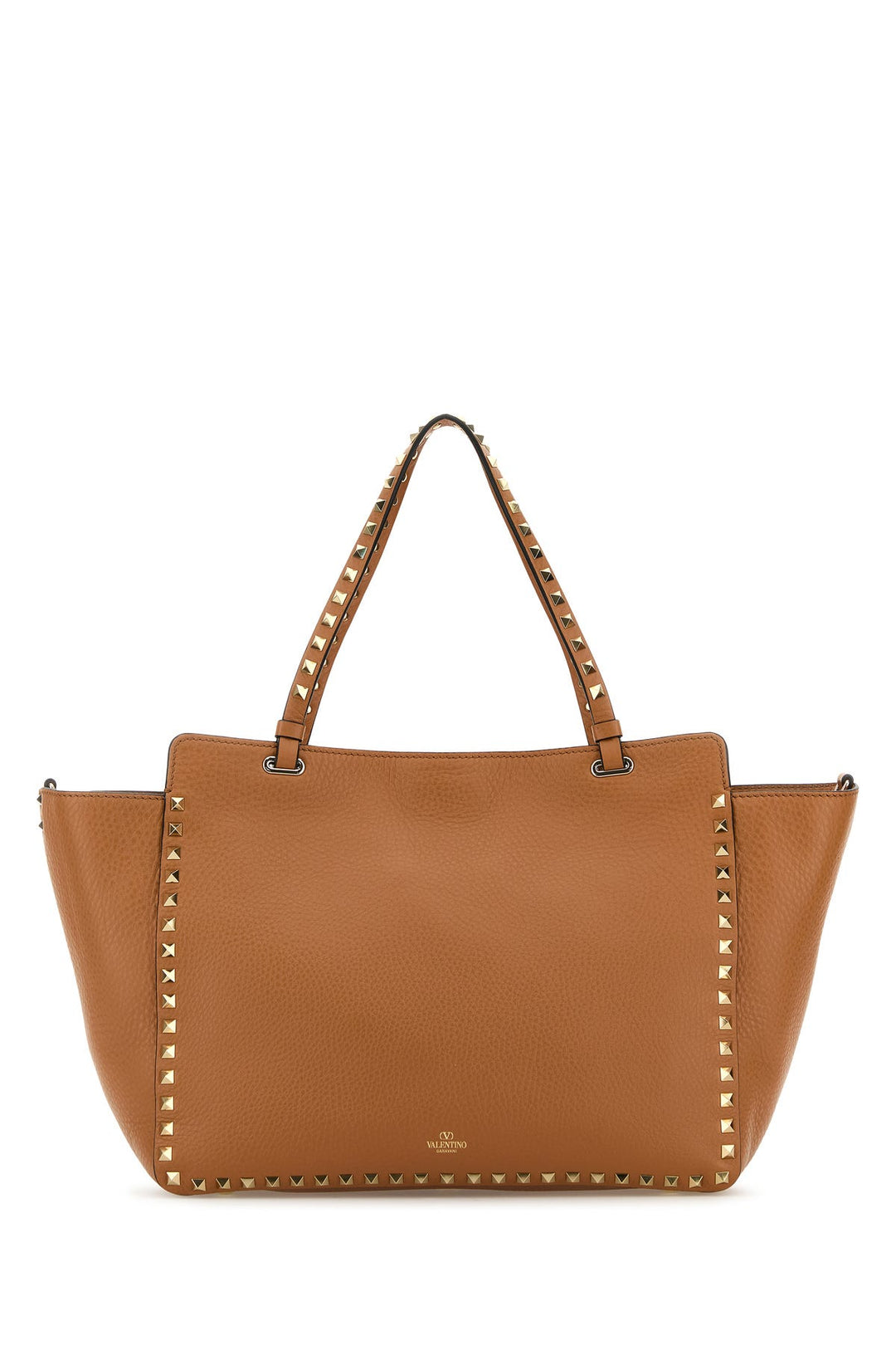 Camel leather medium Rockstud shoulder bag