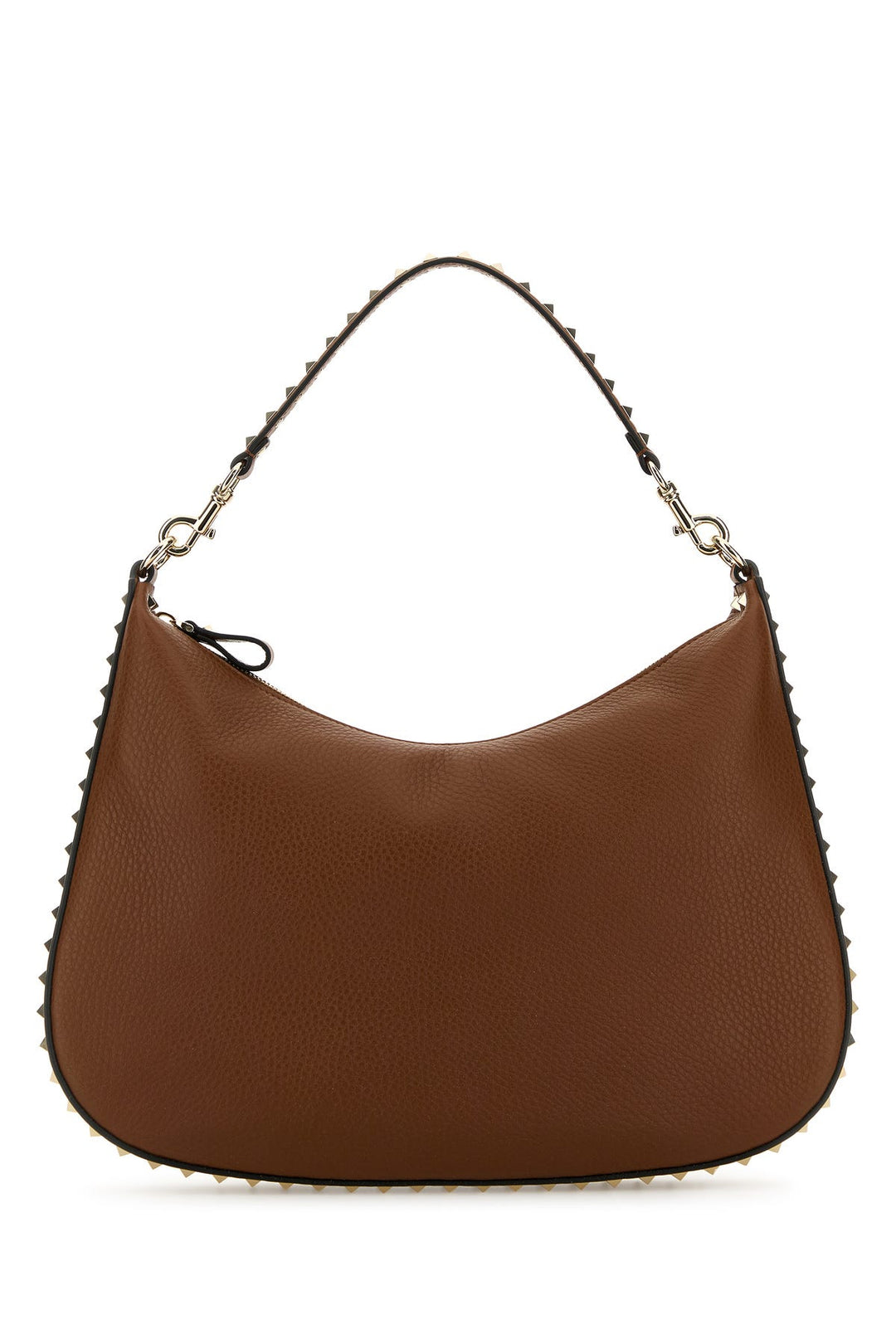 Brown leather Hobo Rockstud shoulder bag