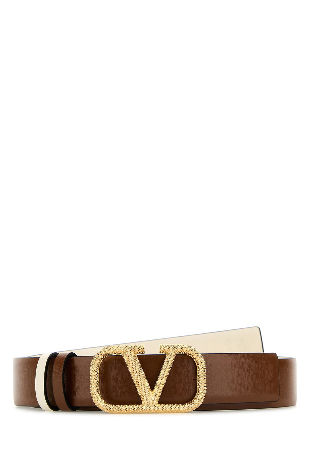 Brown leather VLogo Signature reversible belt