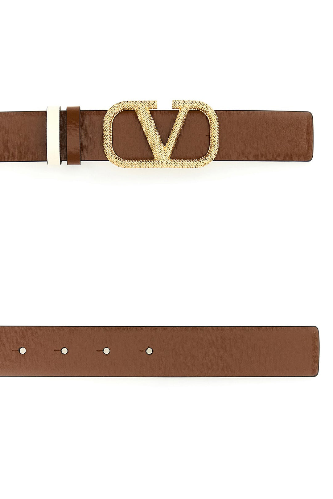 Brown leather VLogo Signature reversible belt