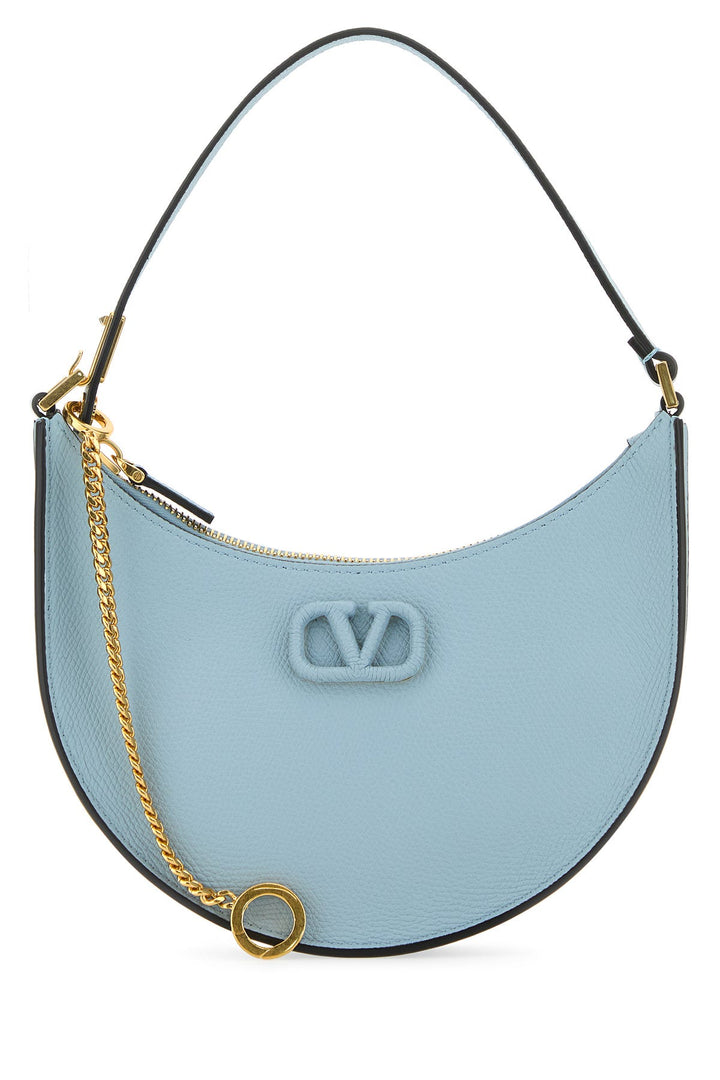 Light blue leather VLogo shoulder bag