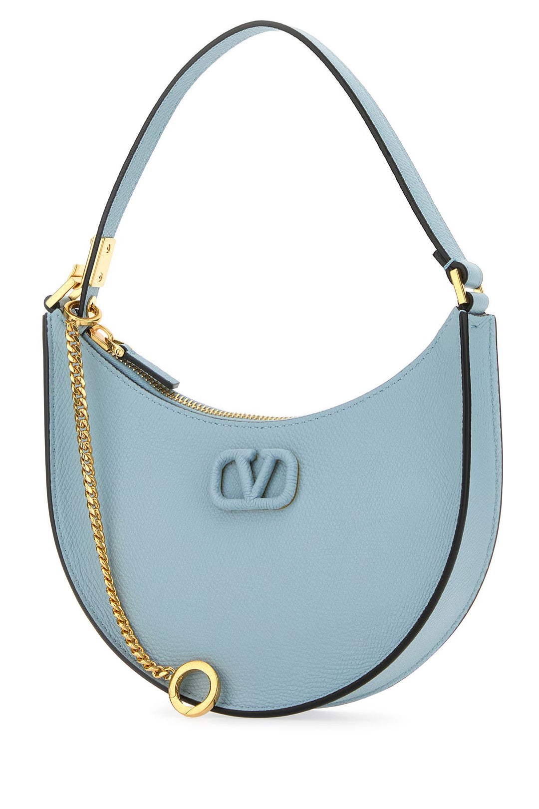 Light blue leather VLogo shoulder bag