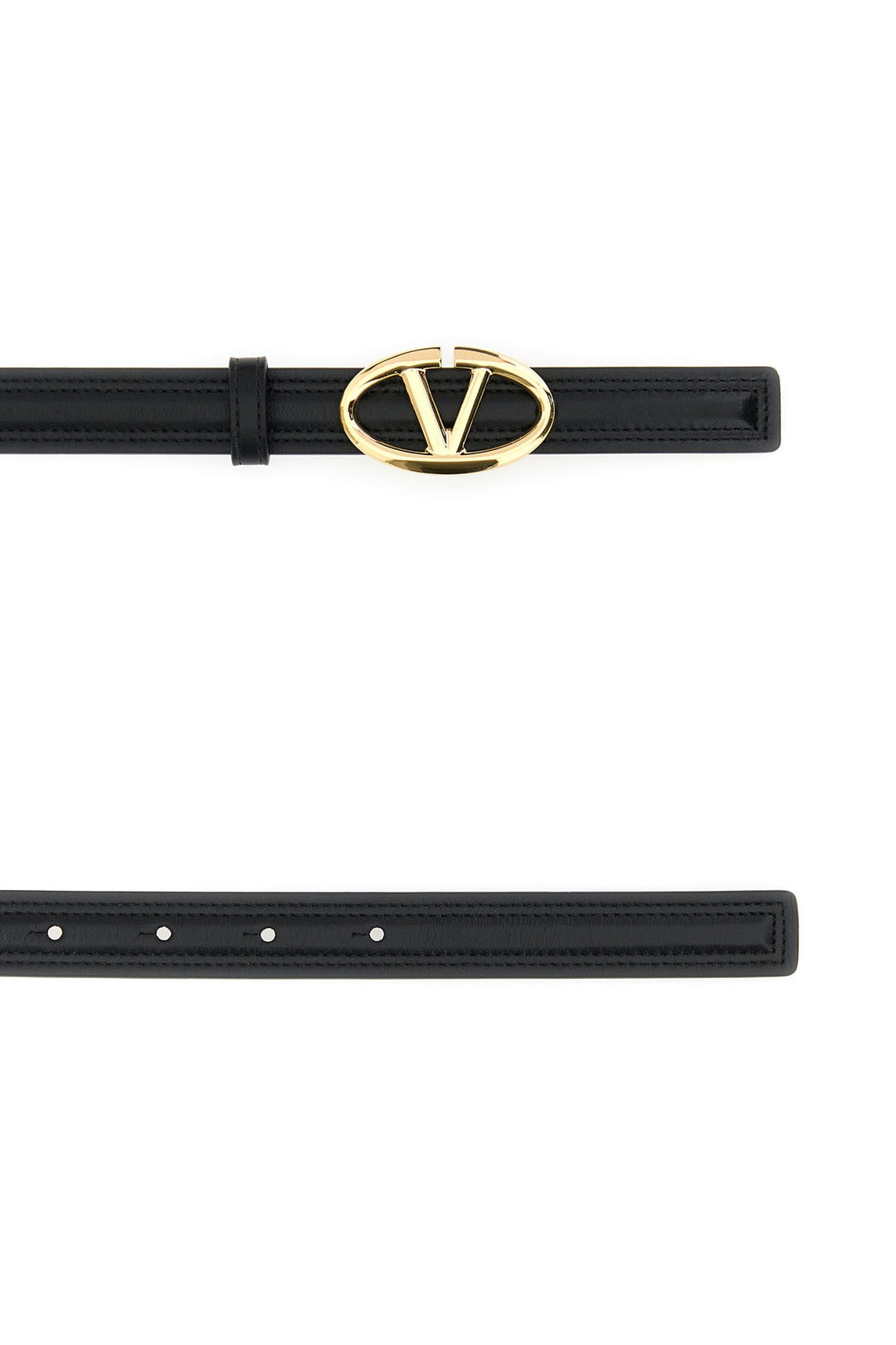 Black leather reversible VLogo belt