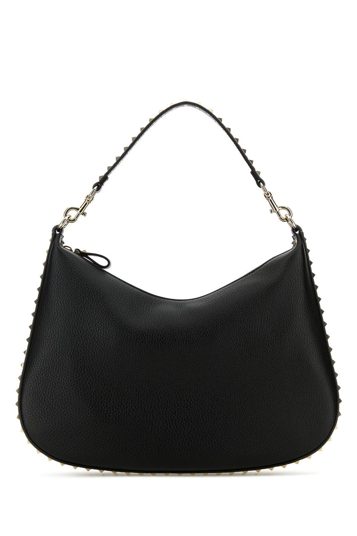 Black leather Hobo Rockstud shoulder bag