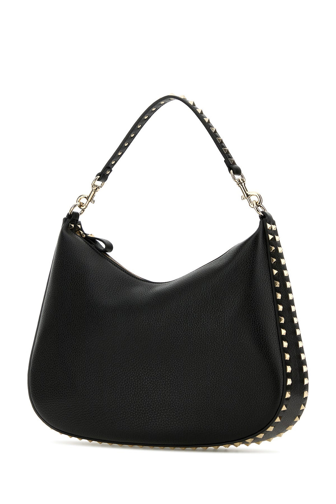 Black leather Hobo Rockstud shoulder bag