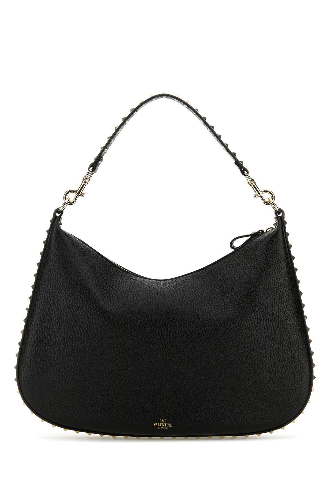 Black leather Hobo Rockstud shoulder bag