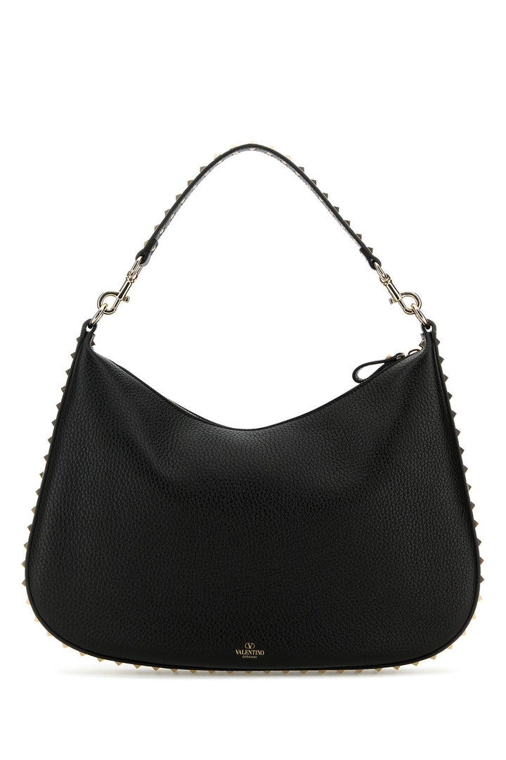 Black leather Hobo Rockstud shoulder bag