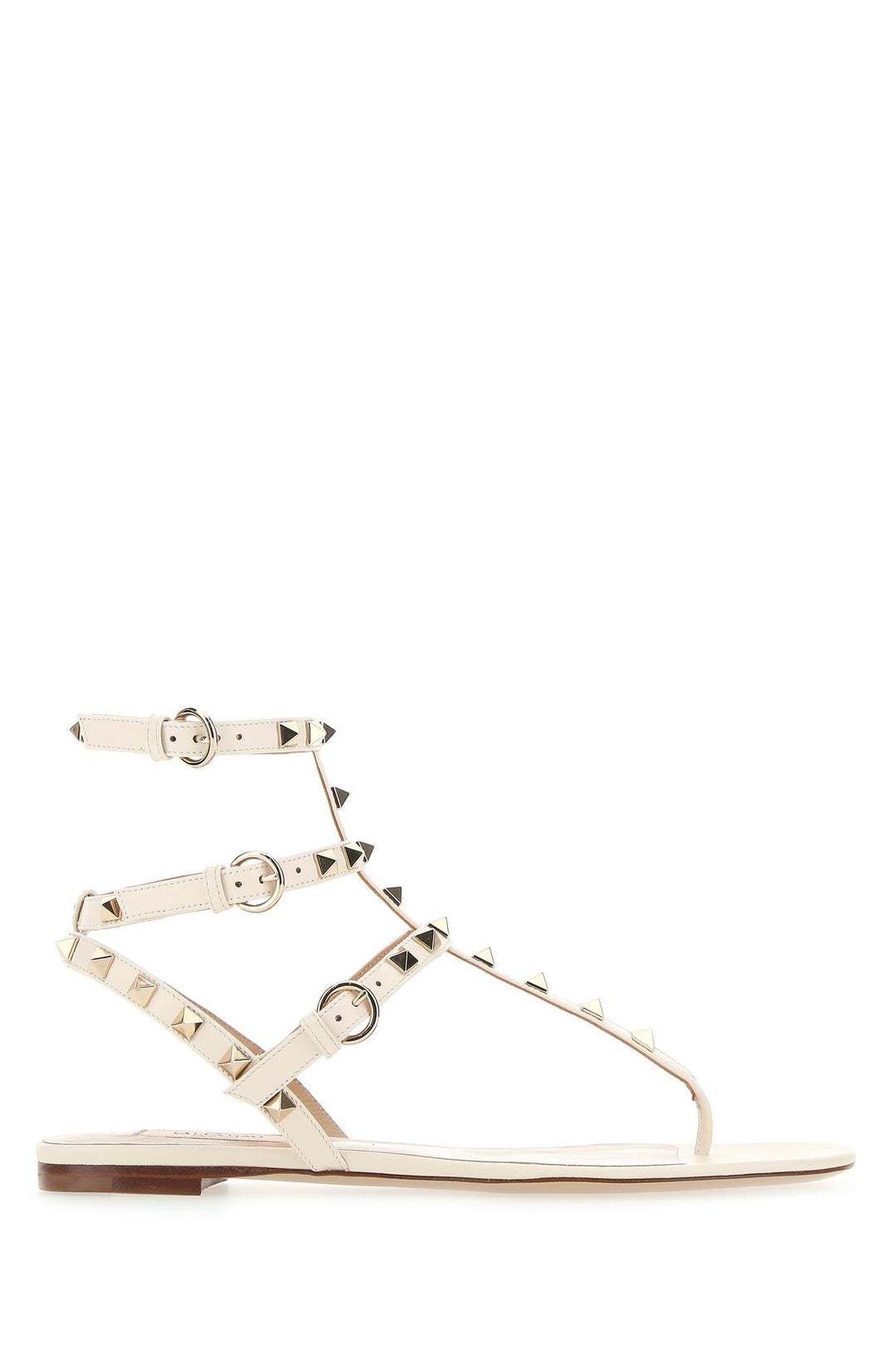 Ivory leather Rockstud thong sandals