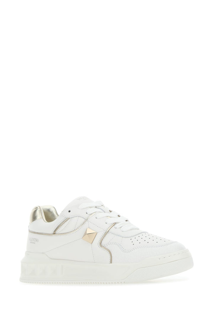 White nappa leather One Stud sneakers