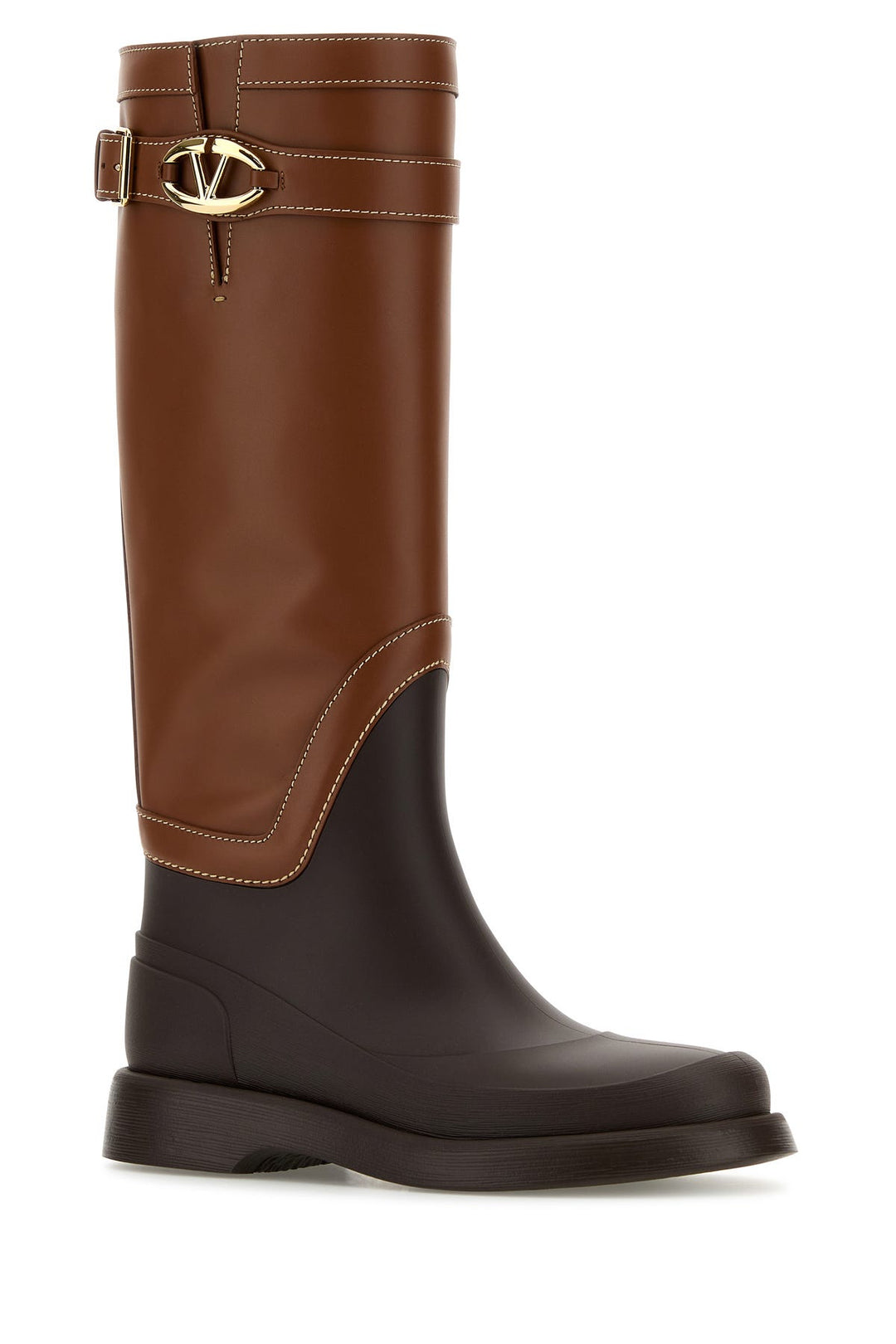 Two-tone leather and rubber VLogo The Bold boots