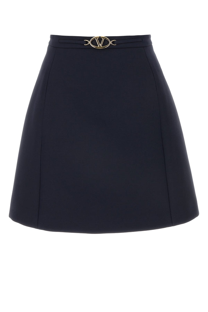 Midnight blue wool skirt