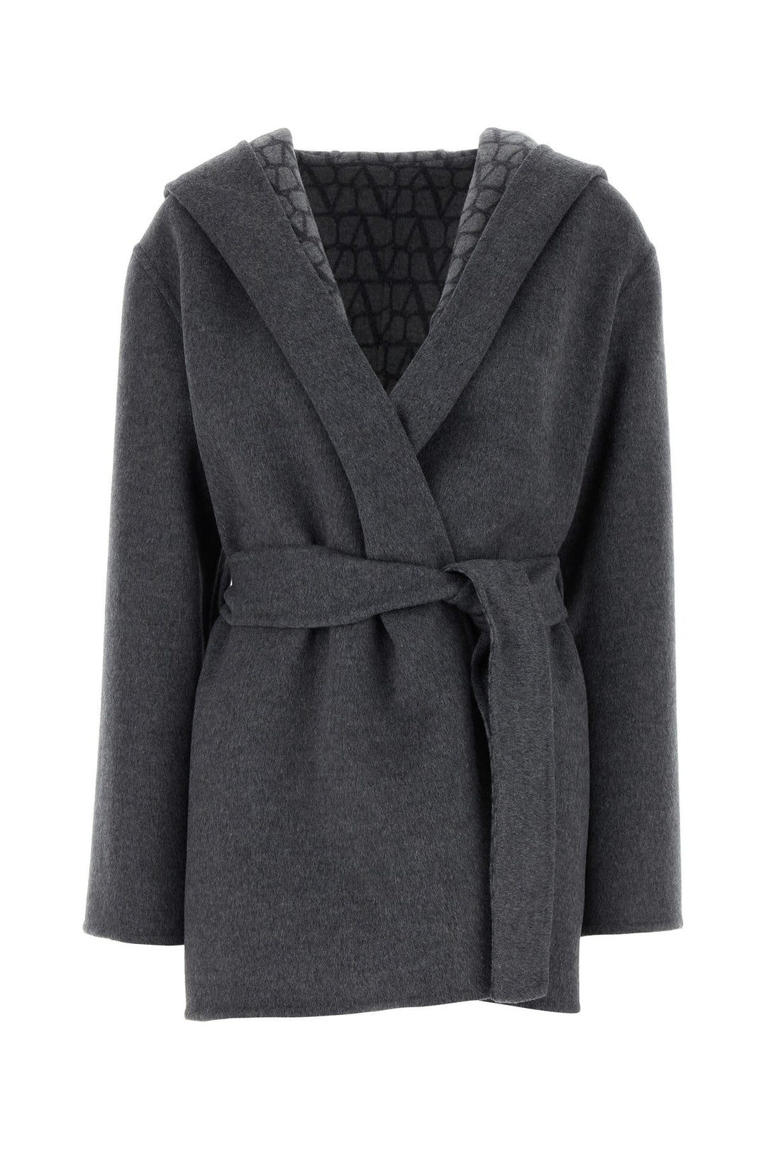 Grey wool blend coat