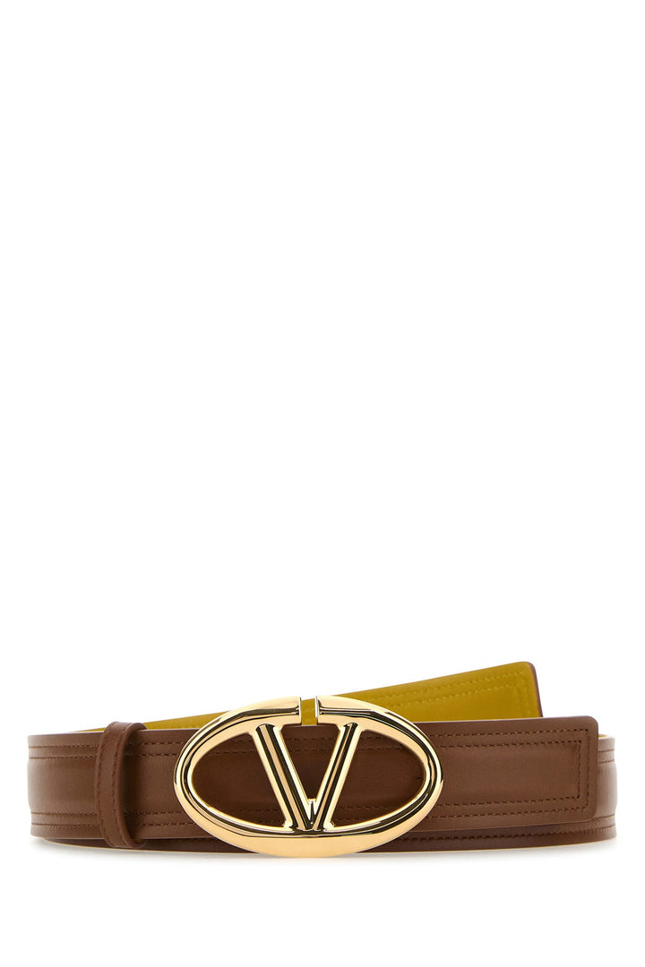 Caramel leather reversible belt