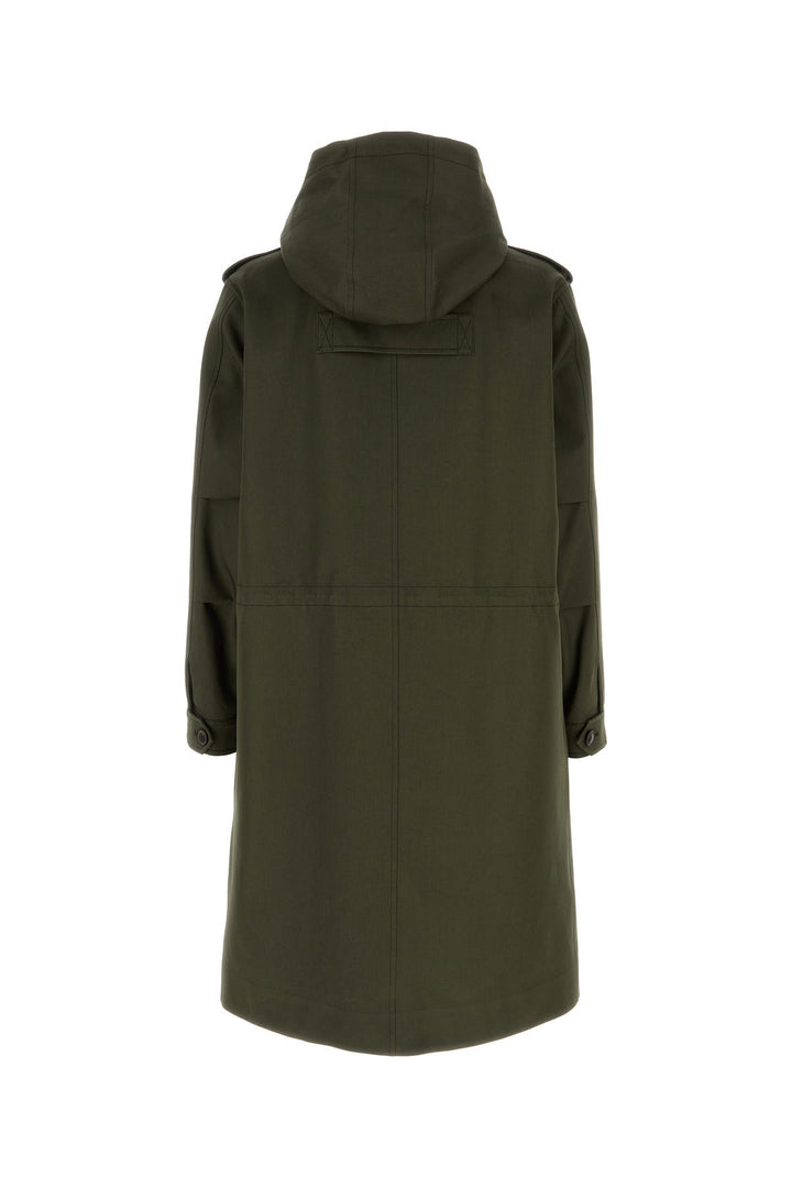 Army green cotton trench coat