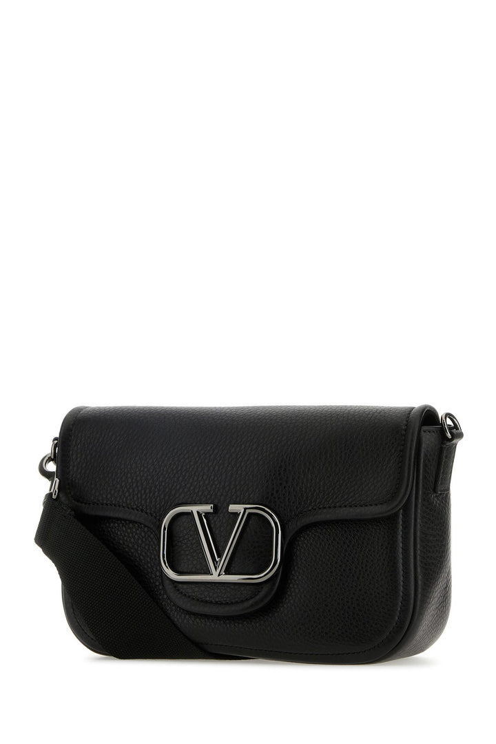 Black leather VLogo crossbody bag