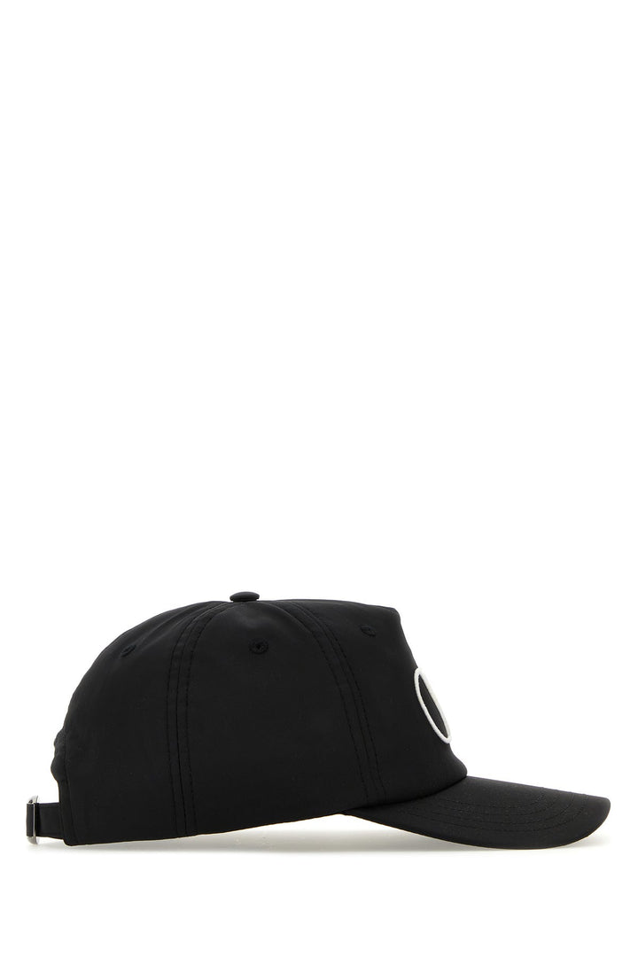 Black polyester blend baseball cap