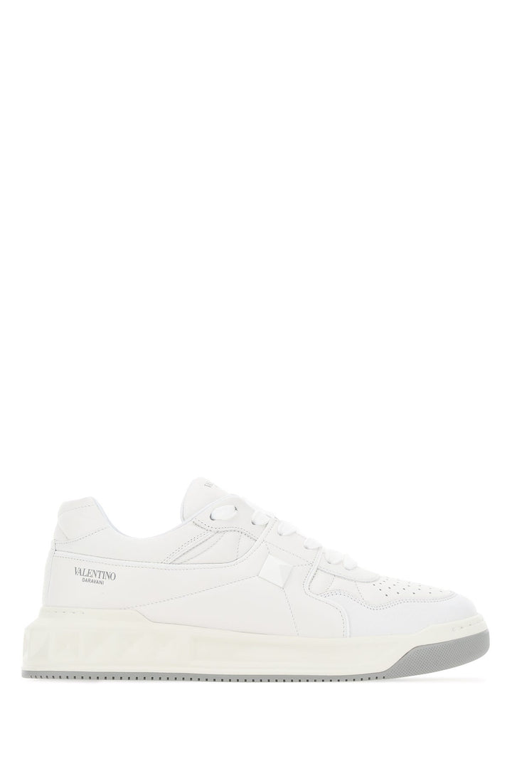 White nappa leather One Stud sneakers