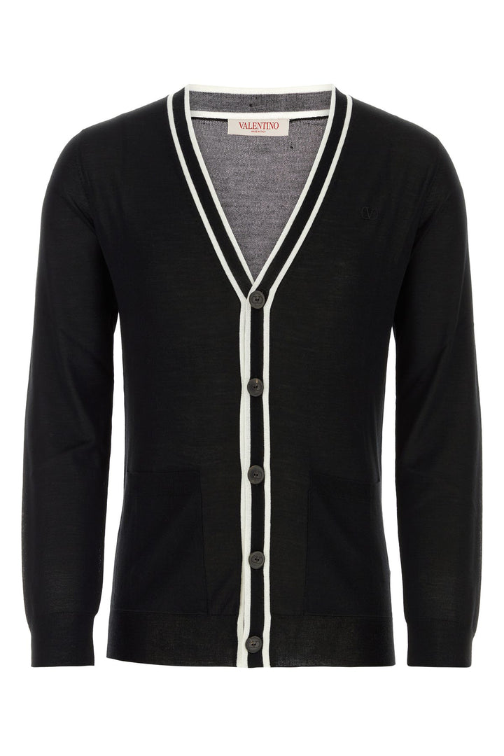 Black wool cardigan