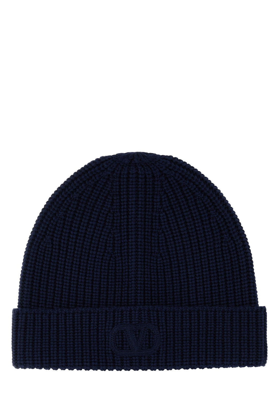 Midnight blue wool beanie hat