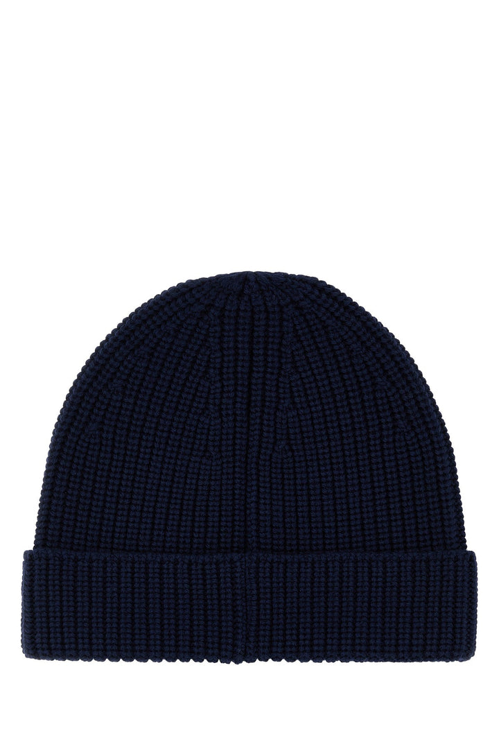 Midnight blue wool beanie hat