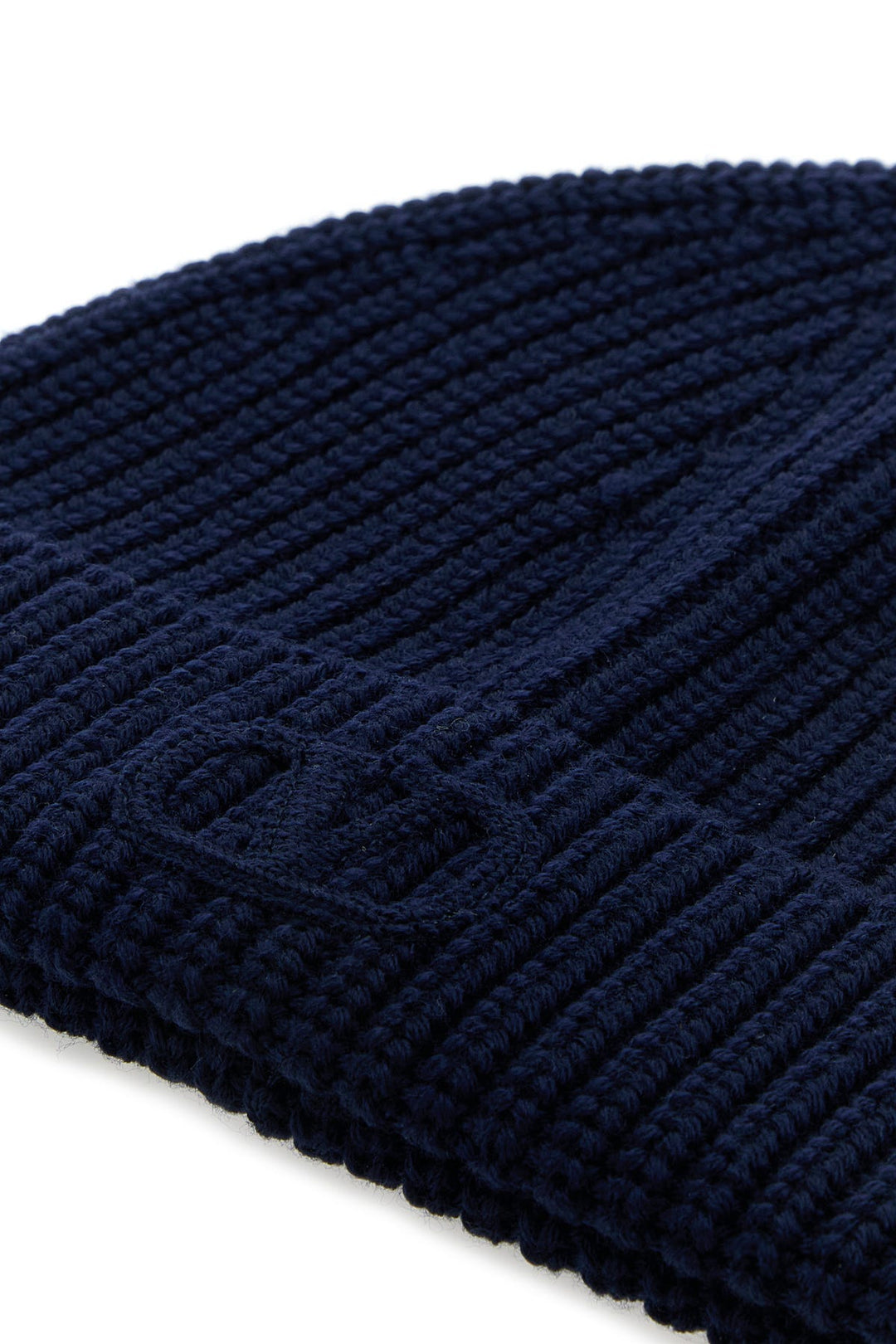 Midnight blue wool beanie hat