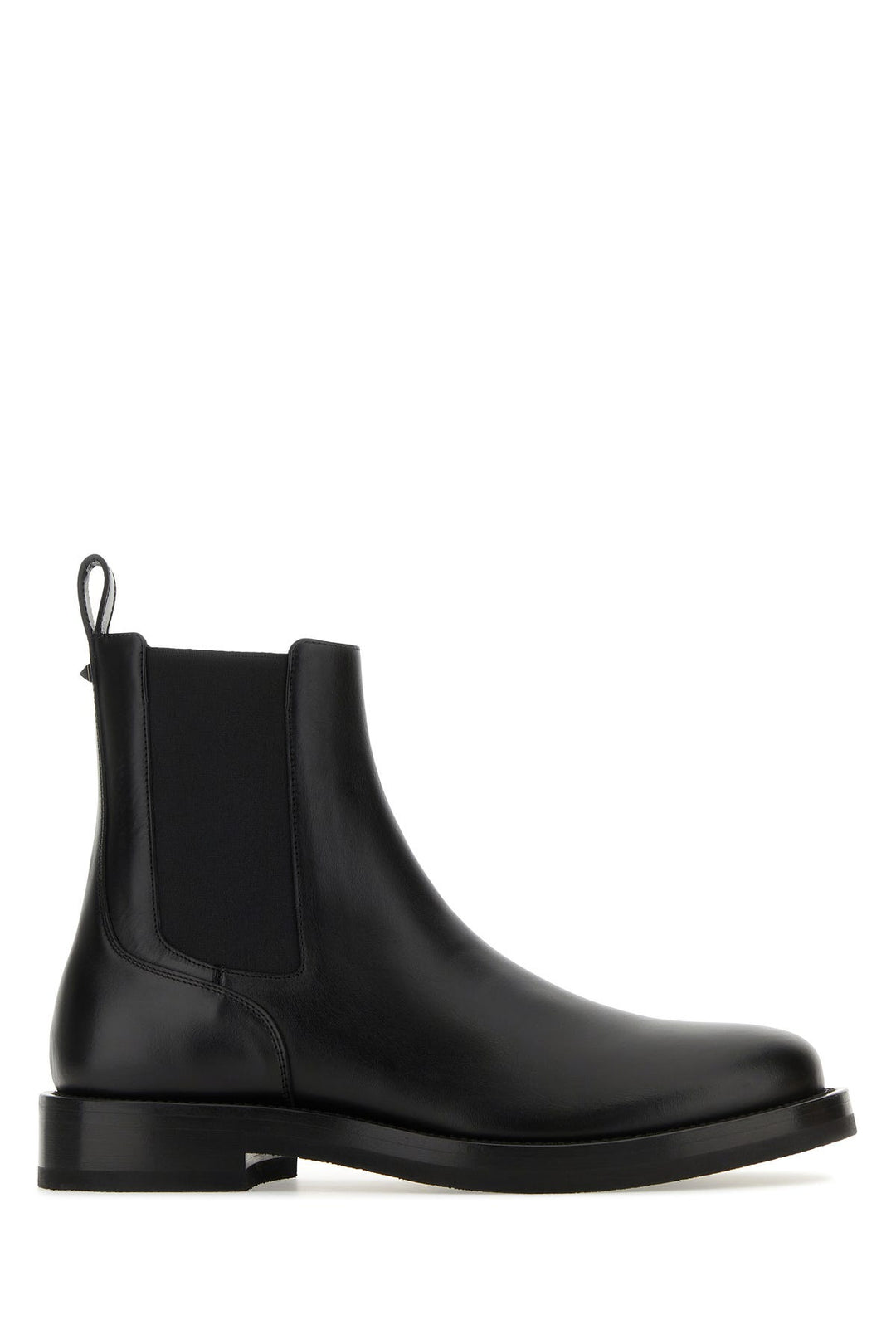 Black leather Rockstud ankle boots