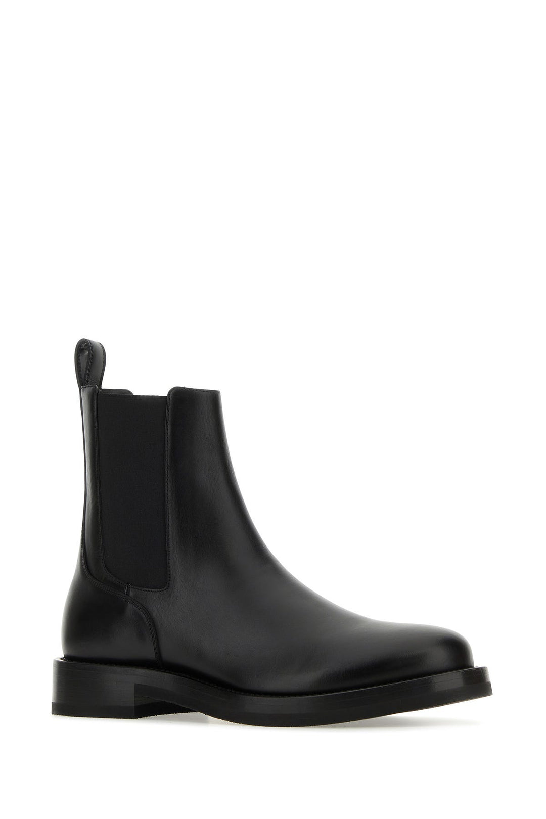 Black leather Rockstud ankle boots