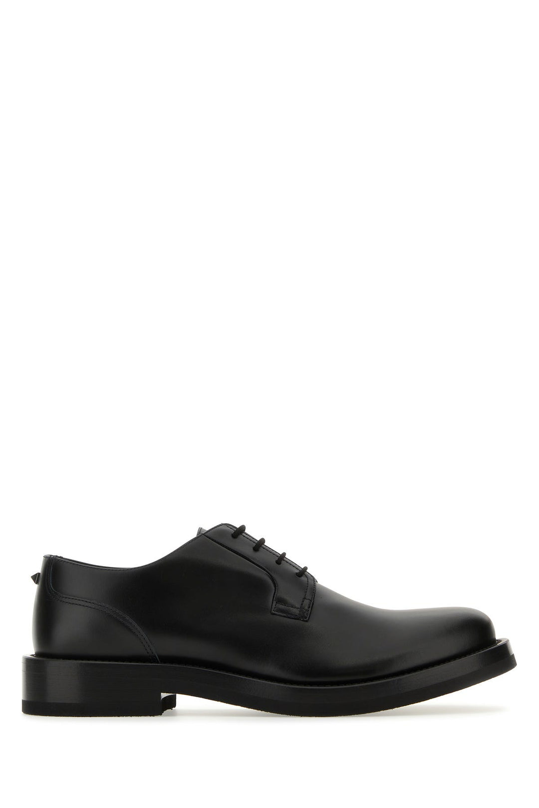 Black leather lace-up shoes