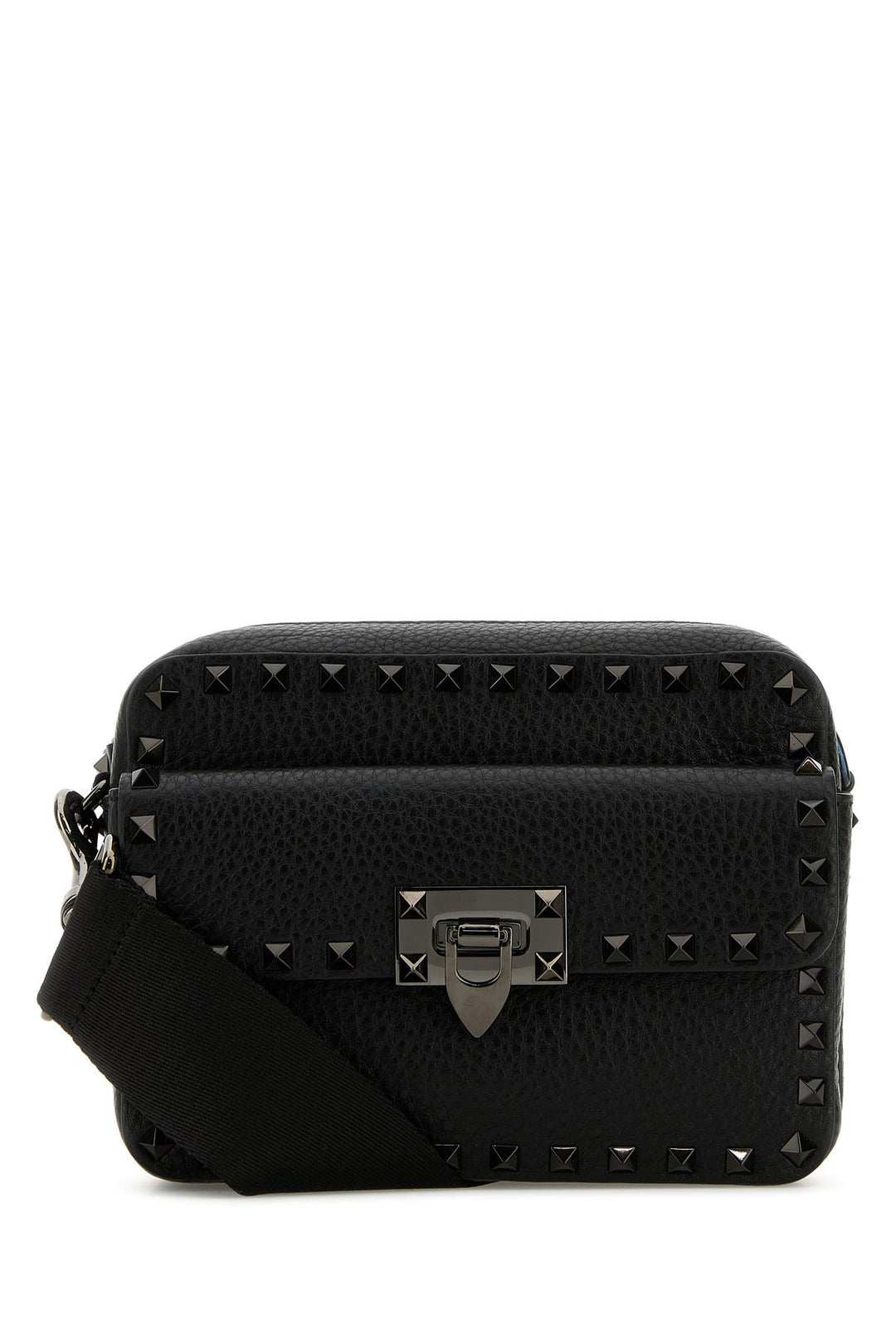 Black leather Rockstud crossbody bag