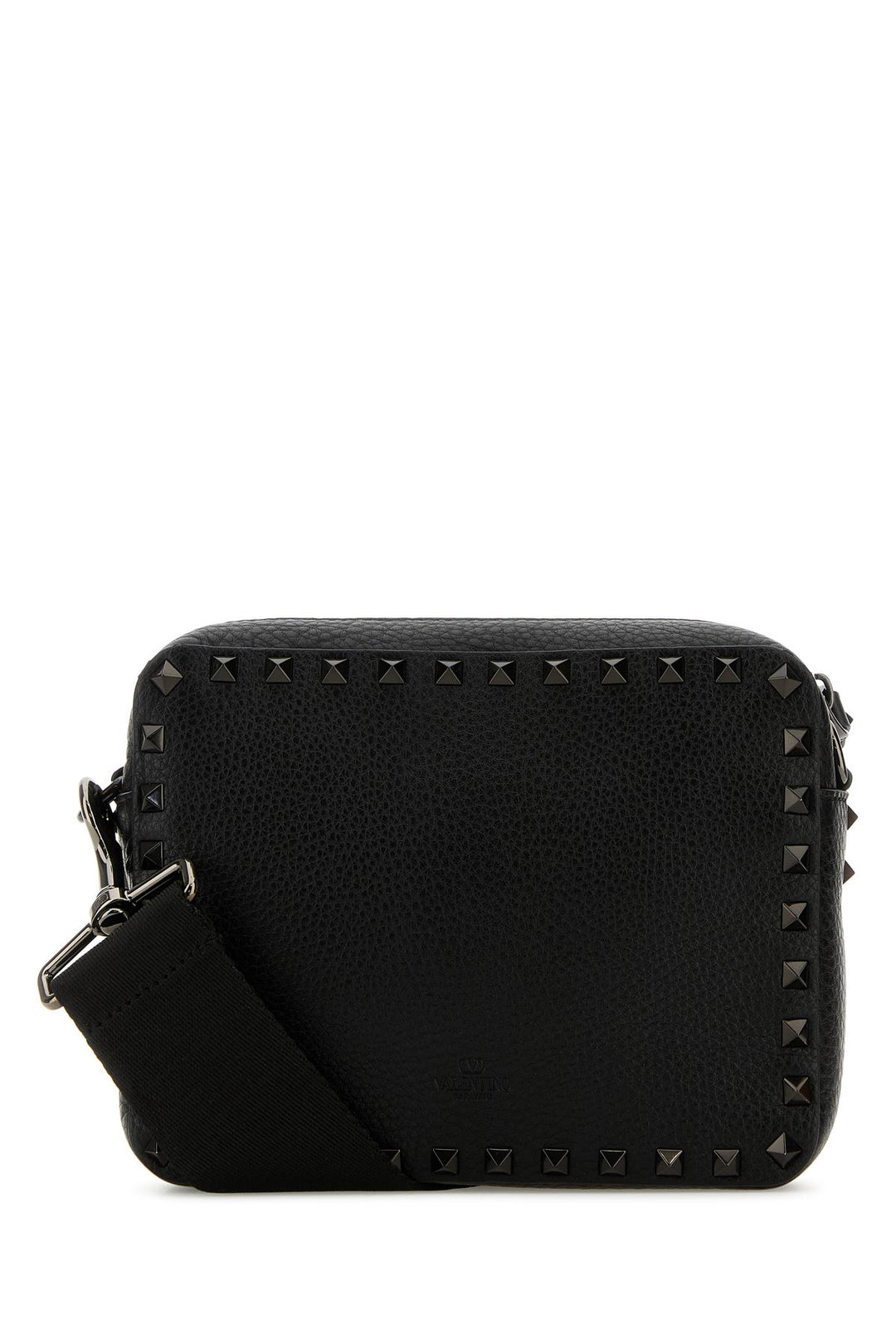 Black leather Rockstud crossbody bag