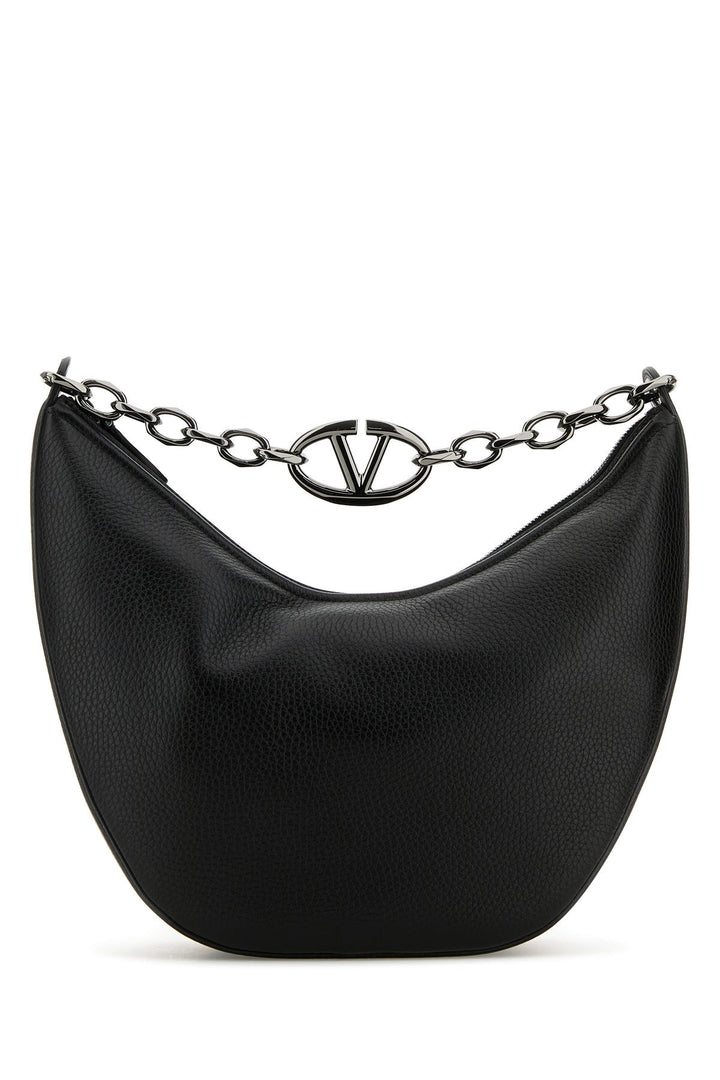 Black leather Hobo VLogo Moon shoulder bag