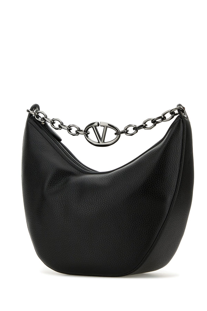 Black leather Hobo VLogo Moon shoulder bag