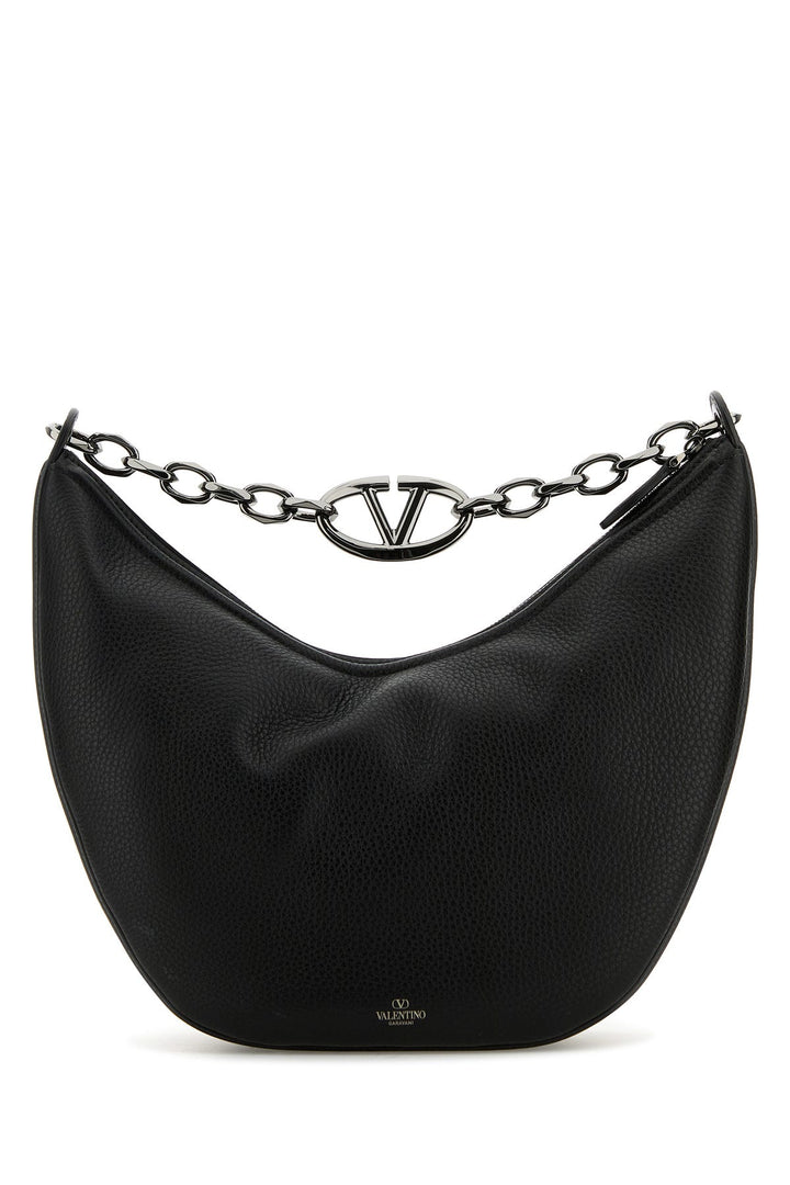 Black leather Hobo VLogo Moon shoulder bag